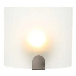 Obsidian 1-Light Brushed Nickel Sconce with Frosted Glass Shade by Hampton Bay