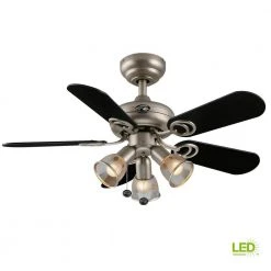 San Marino 36 in. LED Indoor Brushed Steel Ceiling Fan with Light Kit by Hampton Bay -Hampton Bay Sales brushed steel hampton bay ceiling fans with lights 87653 1f 1000