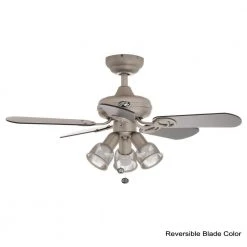 San Marino 36 in. LED Indoor Brushed Steel Ceiling Fan with Light Kit by Hampton Bay -Hampton Bay Sales brushed steel hampton bay ceiling fans with lights 87653 40 1000