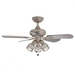San Marino 36 in. LED Indoor Brushed Steel Ceiling Fan with Light Kit by Hampton Bay -Hampton Bay Sales brushed steel hampton bay ceiling fans with lights 87653 4f 1000
