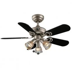 San Marino 36 in. LED Indoor Brushed Steel Ceiling Fan with Light Kit by Hampton Bay