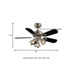 San Marino 36 in. LED Indoor Brushed Steel Ceiling Fan with Light Kit by Hampton Bay -Hampton Bay Sales brushed steel hampton bay ceiling fans with lights 87653 a0 1000