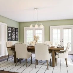 Oron 3-Light Brushed Steel Island Light with White Glass Shades by Hampton Bay -Hampton Bay Sales brushed steel hampton bay chandeliers hdp12070 66 1000