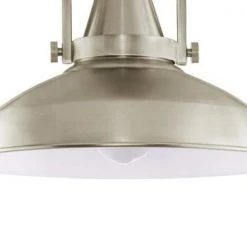 Wilhelm 12 in. 1-Light Brushed Steel Farmhouse Semi-Flush Mount Kitchen Ceiling Light Fixture by Hampton Bay -Hampton Bay Sales brushed steel hampton bay flush mount lights dc c4927 12 bst a0 1000