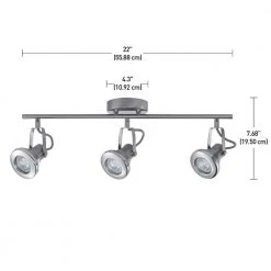 Theodore Collection LED 3-Light Brushed Steel Track with Chrome Accents by Hampton Bay -Hampton Bay Sales brushed steel hampton bay track lighting kits 59107 1f 1000