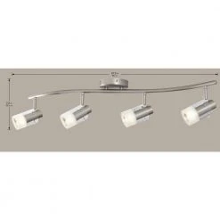 4-Light Brushed Steel Wave Bar Track Lighting Fixture with Cylinder Glass Shades by Hampton Bay -Hampton Bay Sales brushed steel hampton bay track lighting kits ec340ba 77 1000