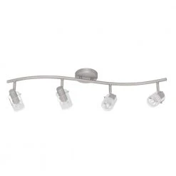 4-Light Brushed Steel Wave Bar Track Lighting Fixture with Cylinder Glass Shades by Hampton Bay -Hampton Bay Sales brushed steel hampton bay track lighting kits ec340ba a0 1000