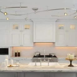 10 ft. 5-Light Brushed Steel Line-Voltage Flexible Track Light Kit with Mesh Shades by Hampton Bay 9 10 ft. 5-Light Brushed Steel Line-Voltage Flexible Track Light Kit with Mesh Shades by Hampton Bay -Hampton Bay Sales brushed steel hampton bay track lighting kits ec9580ba 1d 1000