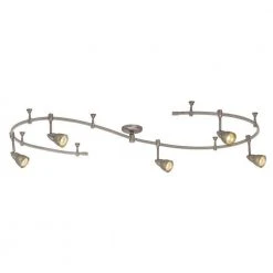 10 ft. 5-Light Brushed Steel Line-Voltage Flexible Track Light Kit with Mesh Shades by Hampton Bay