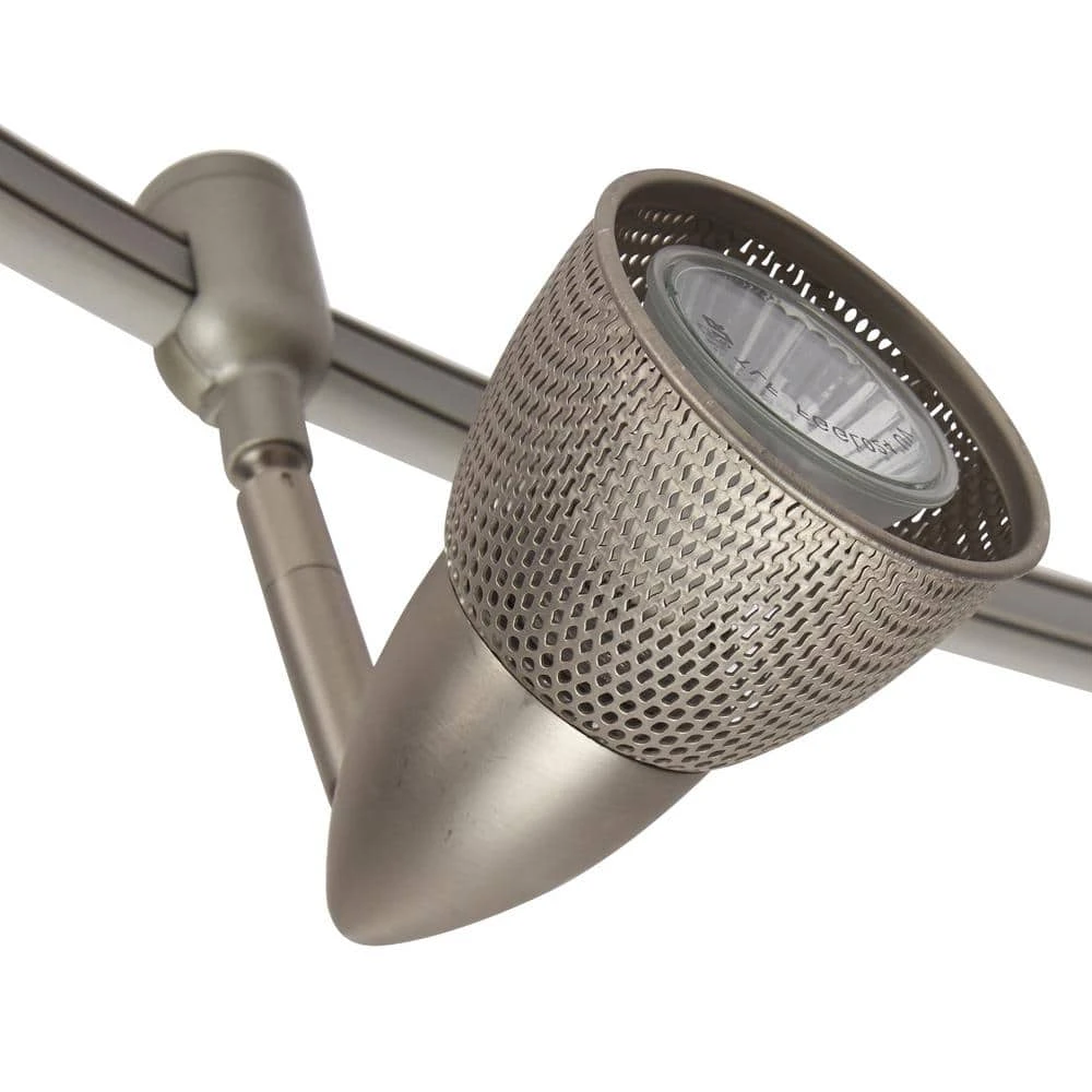 10 ft. 5-Light Brushed Steel Line-Voltage Flexible Track Light Kit with Mesh Shades by Hampton Bay 4 10 ft. 5-Light Brushed Steel Line-Voltage Flexible Track Light Kit with Mesh Shades by Hampton Bay - Image 4