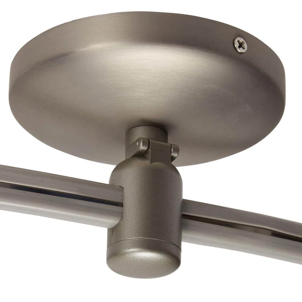 10 ft. 5-Light Brushed Steel Line-Voltage Flexible Track Light Kit with Mesh Shades by Hampton Bay 2 10 ft. 5-Light Brushed Steel Line-Voltage Flexible Track Light Kit with Mesh Shades by Hampton Bay - Image 2