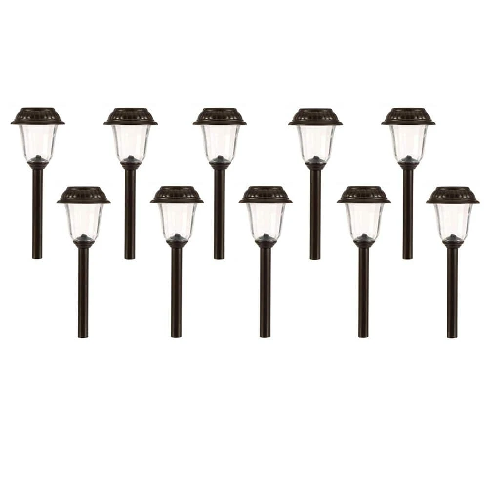 Solar Charcoal Brown Integrated LED Landscape Path Light Set (10-Pack) by Hampton Bay 1 Solar Charcoal Brown Integrated LED Landscape Path Light Set (10-Pack) by Hampton Bay
