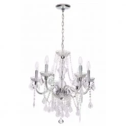 Maria Theresa 6-Light Chrome with Clear Acrylic Chandelier by Hampton Bay