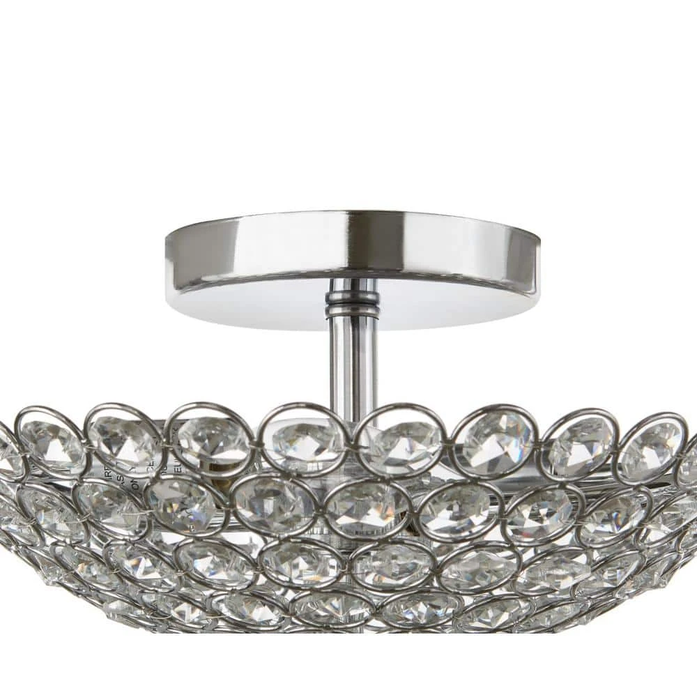 Barclay 11 in. 2-Light Chrome and Crystal Semi-Flush Mount by Hampton Bay 6 Barclay 11 in. 2-Light Chrome and Crystal Semi-Flush Mount by Hampton Bay - Image 6