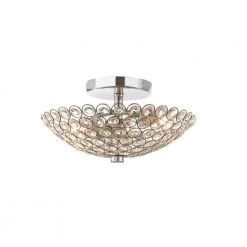 Barclay 11 in. 2-Light Chrome and Crystal Semi-Flush Mount by Hampton Bay 11 Barclay 11 in. 2-Light Chrome and Crystal Semi-Flush Mount by Hampton Bay -Hampton Bay Sales chrome hampton bay flush mount lights fm49290 chr 4f 1000