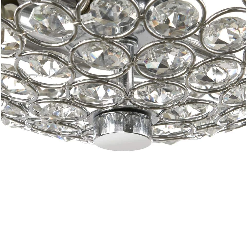 Barclay 11 in. 2-Light Chrome and Crystal Semi-Flush Mount by Hampton Bay 7 Barclay 11 in. 2-Light Chrome and Crystal Semi-Flush Mount by Hampton Bay - Image 7