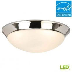 Chelwood 13 in. Chrome Selectable LED Flush Mount by Hampton Bay -Hampton Bay Sales chrome hampton bay flush mount lights iyg8011l 4 cr 1d 1000