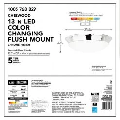 Chelwood 13 in. Chrome Selectable LED Flush Mount by Hampton Bay -Hampton Bay Sales chrome hampton bay flush mount lights iyg8011l 4 cr 44 1000