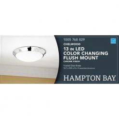 Chelwood 13 in. Chrome Selectable LED Flush Mount by Hampton Bay -Hampton Bay Sales chrome hampton bay flush mount lights iyg8011l 4 cr fa 1000