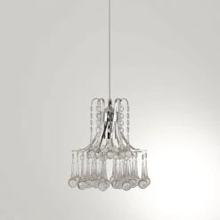 Inverleigh 1-Light Chrome Mini Pendant with Clear Acrylic Accents by Hampton Bay -Hampton Bay Sales chrome hampton bay pendant lights sbl 004263 4f 1000