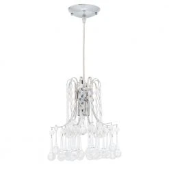 Inverleigh 1-Light Chrome Mini Pendant with Clear Acrylic Accents by Hampton Bay
