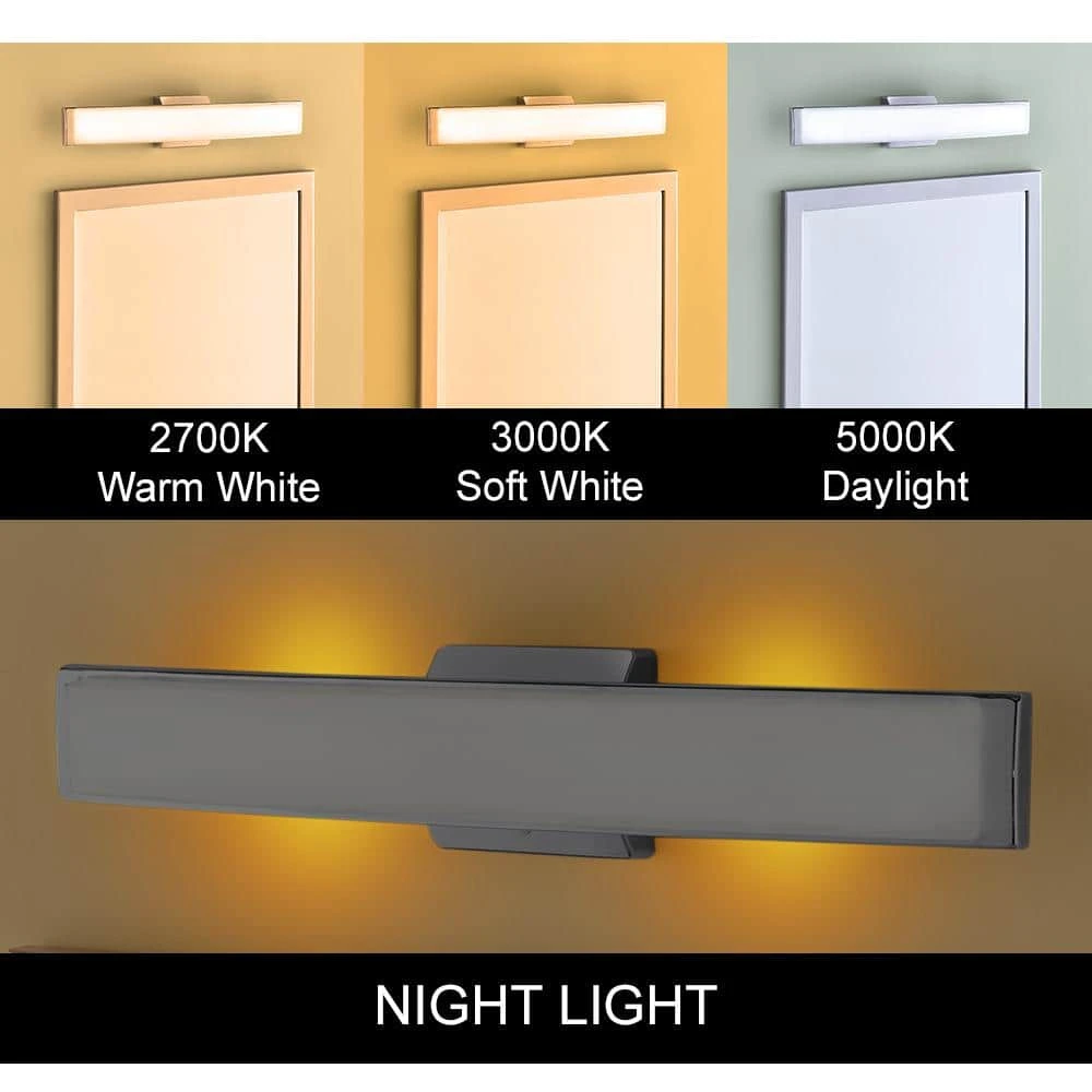 Collier Heights 24 in. Chrome Curved Selectable LED Bathroom Vanity Light Bar Flush Mount with Night Light Feature by Hampton Bay 3 Collier Heights 24 in. Chrome Curved Selectable LED Bathroom Vanity Light Bar Flush Mount with Night Light Feature by Hampton Bay - Image 3