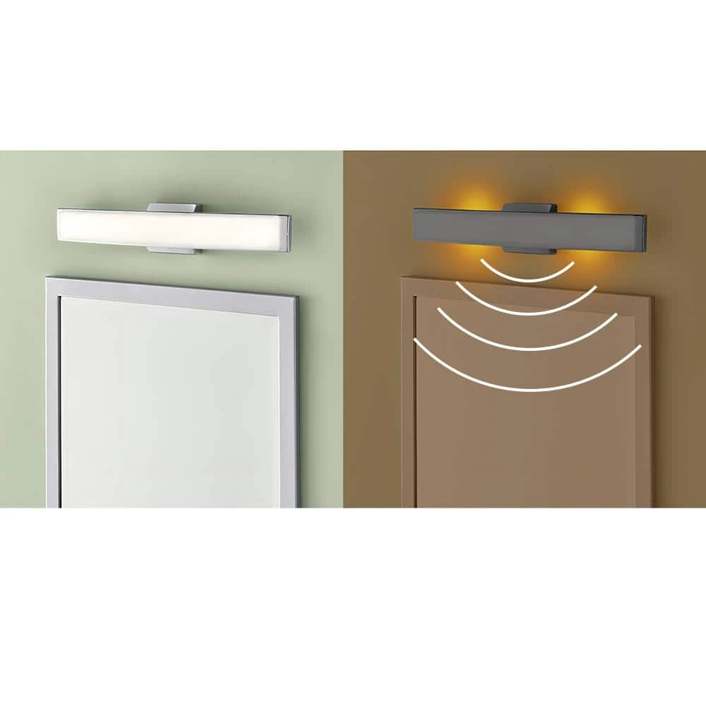 Collier Heights 24 in. Chrome Curved Selectable LED Bathroom Vanity Light Bar Flush Mount with Night Light Feature by Hampton Bay 2 Collier Heights 24 in. Chrome Curved Selectable LED Bathroom Vanity Light Bar Flush Mount with Night Light Feature by Hampton Bay - Image 2