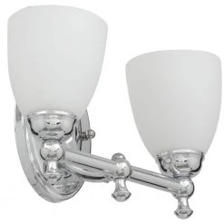 Solomone 13.4 in. 2-Light Polished Chrome Bathroom Vanity Light Fixture with Opal Glass Shades by Hampton Bay -Hampton Bay Sales chrome hampton bay vanity lighting cp2563 1d 1000