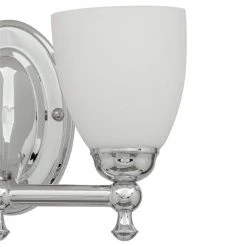 Solomone 13.4 in. 2-Light Polished Chrome Bathroom Vanity Light Fixture with Opal Glass Shades by Hampton Bay -Hampton Bay Sales chrome hampton bay vanity lighting cp2563 1f 1000