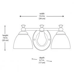 Solomone 13.4 in. 2-Light Polished Chrome Bathroom Vanity Light Fixture with Opal Glass Shades by Hampton Bay -Hampton Bay Sales chrome hampton bay vanity lighting cp2563 77 1000