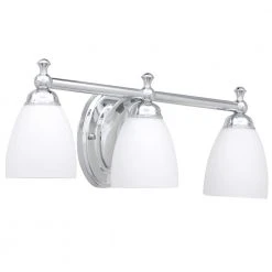Solomone 22 in. 3-Light Traditional Polished Chrome Bathroom Vanity Light with Opal Glass Shades by Hampton Bay -Hampton Bay Sales chrome hampton bay vanity lighting cp3563 44 1000