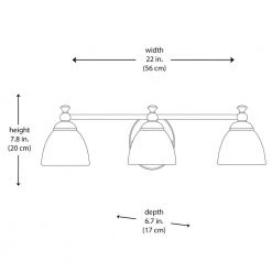 Solomone 22 in. 3-Light Traditional Polished Chrome Bathroom Vanity Light with Opal Glass Shades by Hampton Bay -Hampton Bay Sales chrome hampton bay vanity lighting cp3563 77 1000