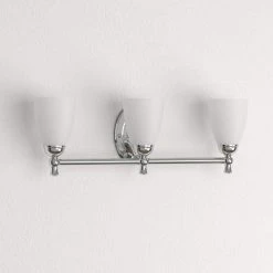 Solomone 22 in. 3-Light Traditional Polished Chrome Bathroom Vanity Light with Opal Glass Shades by Hampton Bay -Hampton Bay Sales chrome hampton bay vanity lighting cp3563 a0 1000