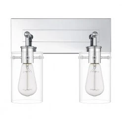 Regan 12.75 in. 2-Light Chrome Bathroom Vanity Light with Clear Glass Shades by Hampton Bay -Hampton Bay Sales chrome hampton bay vanity lighting dshd19574v5 4f 1000