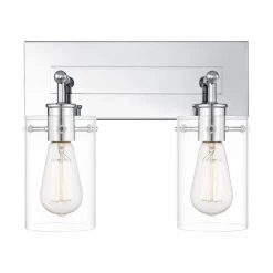 Regan 12.75 in. 2-Light Chrome Bathroom Vanity Light with Clear Glass Shades by Hampton Bay -Hampton Bay Sales chrome hampton bay vanity lighting dshd19574v5 77 1000