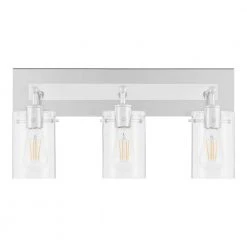 Regan 21 in. 3-Light Chrome Bathroom Vanity Light with Clear Glass Shades by Hampton Bay