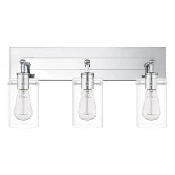 Regan 21 in. 3-Light Chrome Bathroom Vanity Light with Clear Glass Shades by Hampton Bay -Hampton Bay Sales chrome hampton bay vanity lighting dshd19574v6 c3 1000