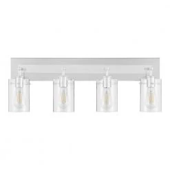 Regan 29.25 in. 4-Light Chrome Bathroom Vanity Light with Clear Glass Shades by Hampton Bay