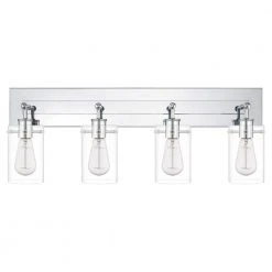 Regan 29.25 in. 4-Light Chrome Bathroom Vanity Light with Clear Glass Shades by Hampton Bay -Hampton Bay Sales chrome hampton bay vanity lighting dshd19574v7 c3 1000