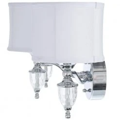 Waterton 3-Light Chrome Sconce with White Fabric Shades by Hampton Bay 13 Waterton 3-Light Chrome Sconce with White Fabric Shades by Hampton Bay -Hampton Bay Sales chrome hampton bay vanity lighting ew0374ch 77 1000