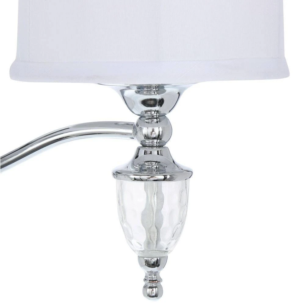 Waterton 3-Light Chrome Sconce with White Fabric Shades by Hampton Bay 4 Waterton 3-Light Chrome Sconce with White Fabric Shades by Hampton Bay - Image 4