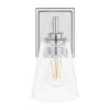 Wakefield 5.25 in. 1-Light Chrome Modern Wall Mount Sconce Light with Clear Glass Shade by Hampton Bay