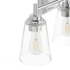 Wakefield 22 in. 3-Light Chrome Modern Wall Mount Sconce Light with Clear Glass Shades by Hampton Bay -Hampton Bay Sales chrome hampton bay vanity lighting hb3681 07 1d 1000