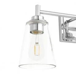 Wakefield 22 in. 3-Light Chrome Modern Wall Mount Sconce Light with Clear Glass Shades by Hampton Bay -Hampton Bay Sales chrome hampton bay vanity lighting hb3681 07 66 1000