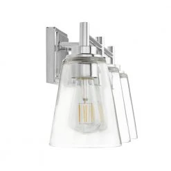 Wakefield 22 in. 3-Light Chrome Modern Wall Mount Sconce Light with Clear Glass Shades by Hampton Bay -Hampton Bay Sales chrome hampton bay vanity lighting hb3681 07 a0 1000