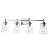Wakefield 31 in. 4-Light Chrome Modern Wall Mount Sconce Light with Clear Glass Shades by Hampton Bay