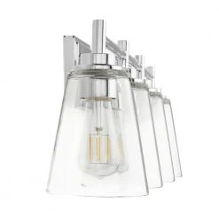 Wakefield 31 in. 4-Light Chrome Modern Wall Mount Sconce Light with Clear Glass Shades by Hampton Bay 13 Wakefield 31 in. 4-Light Chrome Modern Wall Mount Sconce Light with Clear Glass Shades by Hampton Bay -Hampton Bay Sales chrome hampton bay vanity lighting hb3682 07 a0 1000