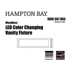 Woodbury 24.02 in. Chrome LED Bathroom Vanity Light Bar with Frosted Acrylic Shade by Hampton Bay -Hampton Bay Sales chrome hampton bay vanity lighting iqp1301lx 07 cr 76 1000