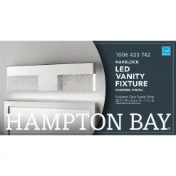 Havelock 22.7 in. 1-Light Chrome Integrated LED Bathroom Vanity Light Bar with Clear Seedy Glass by Hampton Bay 17 Havelock 22.7 in. 1-Light Chrome Integrated LED Bathroom Vanity Light Bar with Clear Seedy Glass by Hampton Bay -Hampton Bay Sales chrome hampton bay vanity lighting kgl1391l 2 cr 4f 1000