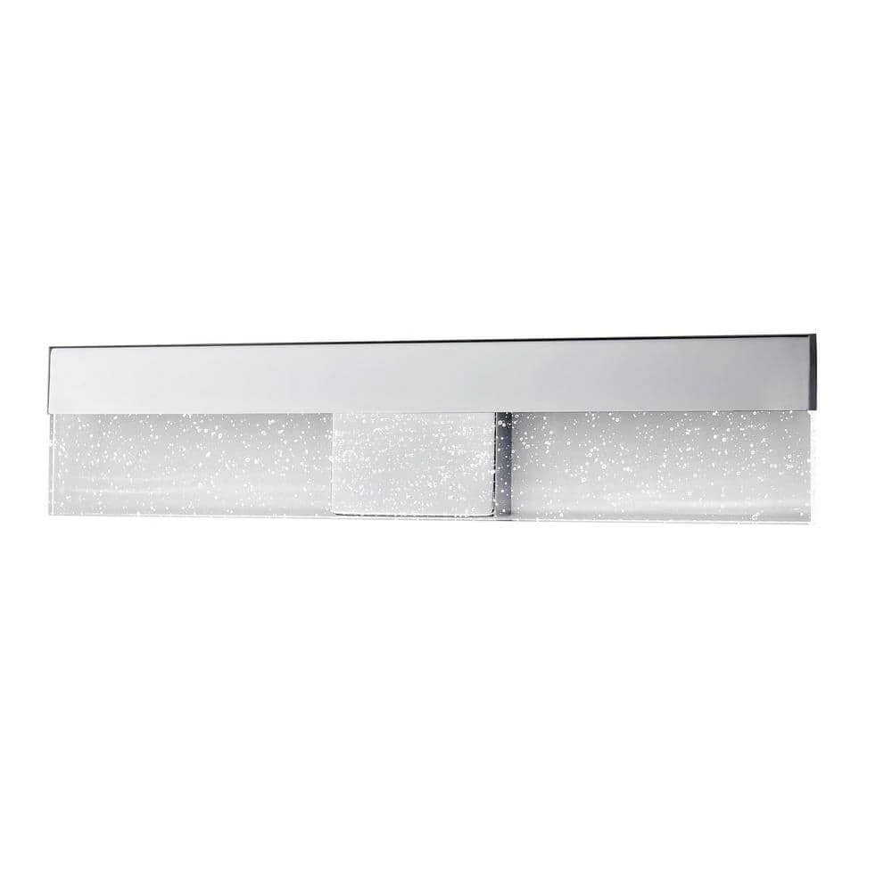 Havelock 22.7 in. 1-Light Chrome Integrated LED Bathroom Vanity Light Bar with Clear Seedy Glass by Hampton Bay 1 Havelock 22.7 in. 1-Light Chrome Integrated LED Bathroom Vanity Light Bar with Clear Seedy Glass by Hampton Bay